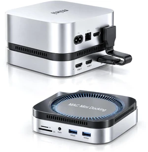 Mac Mini M4 Dock, Stand & Hub with M.2 SSD Enclosure for M6/M5 Pro/M4 Pro | Dual Monitor Docking Station for Mac Mini M4/M4-M6 Pro, 2X HDMI 4K@60Hz, SD/TF 3.0, 2X USB-C, 2X USB-A 10Gbps, 3.5mm Audio Mac Mini M4 Dock, Stand & Hub with M.2 SSD Enclosure for M6/M5 Pro/M4 Pro | Dual Monitor Docking Station for Mac Mini M4/M4-M6 Pro, 2X HDMI 4K@60Hz, SD/TF 3.0, 2X USB-C, 2X USB-A 10Gbps, 3.5mm Audio