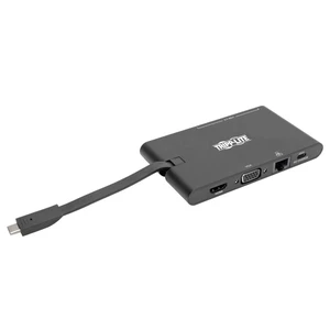 Tripp Lite USB-C Docking Station Hub, 4K @ 30 Hz HDMI, VGA, Gigabit Ethernet Port, 100W PD Charging, USB 3.2 Gen 1, Memory Card Slot, Thunderbolt 3 Compatible, Black, 3-Year Warranty (U442-DOCK3-B) Tripp Lite USB-C Docking Station Hub, 4K @ 30 Hz HDMI, VGA, Gigabit Ethernet Port, 100W PD Charging, USB 3.2 Gen 1, Memory Card Slot, Thunderbolt 3 Compatible, Black, 3-Year Warranty (U442-DOCK3-B)