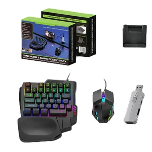 Zunate Half Hand Gaming Keyboard and Combo, Half Hand Gaming Keyboard Set, 4 in 1 Mobile Gaming Keyboard Set with Converter, Adjustable Phone Stand for PC Zunate Half Hand Gaming Keyboard and Combo, Half Hand Gaming Keyboard Set, 4 in 1 Mobile Gaming Keyboard Set with Converter, Adjustable Phone Stand for PC