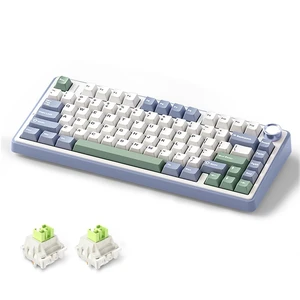 MOLGRIA x Aula F75 Gaming Keyboard, Triple Mode Connected 75% Light Blue Mechanical Keyboard with South-Facing RGB Backlit and Knob(Green,LEOBOG Reaper Switch) MOLGRIA x Aula F75 Gaming Keyboard, Triple Mode Connected 75% Light Blue Mechanical Keyboard with South-Facing RGB Backlit and Knob(Green,LEOBOG Reaper Switch)
