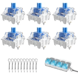 Zhouwang Blue Pro Clicky Mechanical Keyboard Switches, 200 Pcs | Pre-lubed 5-pin Clicky Switches.Crisp Click & Strong Tactile Bump for 3D Printed Fidgets and Gaming Keyboards Zhouwang Blue Pro Clicky Mechanical Keyboard Switches, 200 Pcs | Pre-lubed 5-pin Clicky Switches.Crisp Click & Strong Tactile Bump for 3D Printed Fidgets and Gaming Keyboards