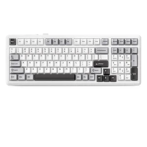 Aula F99 Cherry Profile Mechanical Keyboard, Triple Mode Connected RGB Backlit Gaming Keyboard with Numpad for Gaming and Office(White with Grey and Black) Aula F99 Cherry Profile Mechanical Keyboard, Triple Mode Connected RGB Backlit Gaming Keyboard with Numpad for Gaming and Office(White with Grey and Black)