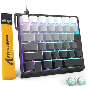 MAMBASNAKE Attack Shark M36 HE One-Handed Wired Hall Effect Keyboard, 8K Polling & 0.125ms, Adjustable Trigger, Hot-Swappab, PBT Keycap, RGB, Web Driver Support, Gaming Keyboard for PC/Gamer Gray MAMBASNAKE Attack Shark M36 HE One-Handed Wired Hall Effect Keyboard, 8K Polling & 0.125ms, Adjustable Trigger, Hot-Swappab, PBT Keycap, RGB, Web Driver Support, Gaming Keyboard for PC/Gamer Gray