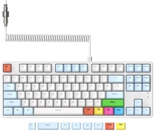MAGIC-REFINER AK873 75% Wired Mechanical Gaming Keyboard, Anti-ghosting Blue Switch,8Pcs DIY Sublimation Color keycaps,Rainbow LED Backlist for PC Xbox PS4Mac Users(Blue White) MAGIC-REFINER AK873 75% Wired Mechanical Gaming Keyboard, Anti-ghosting Blue Switch,8Pcs DIY Sublimation Color keycaps,Rainbow LED Backlist for PC Xbox PS4Mac Users(Blue White)