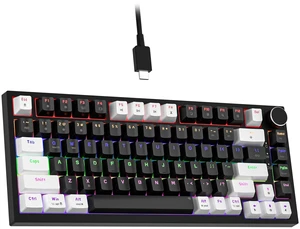GM326 Mechanical Keyboard,75% Percent Gaming Keyboard,Wired Keyboard | Mechanical Keyboard,75% Percent Gaming Keyboard,Wired,Backlit,Hot Swappable,Compact,White/Black,PC Keyboards,Knob,Red Switch GM326 Mechanical Keyboard,75% Percent Gaming Keyboard,Wired Keyboard | Mechanical Keyboard,75% Percent Gaming Keyboard,Wired,Backlit,Hot Swappable,Compact,White/Black,PC Keyboards,Knob,Red Switch