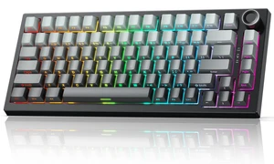 RASSE Mechanical Keyboard, Gaming Keyboard with Media Knob, Hot-Swappable Custom Keyboard Compact 75% Layout, Side-Printed PBT Keycaps, Tri-Mode Bluetooth/2.4G/USB-C for PC Mac Laptop RASSE Mechanical Keyboard, Gaming Keyboard with Media Knob, Hot-Swappable Custom Keyboard Compact 75% Layout, Side-Printed PBT Keycaps, Tri-Mode Bluetooth/2.4G/USB-C for PC Mac Laptop