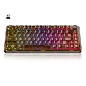 Taiahiro Clear Wireless Mechanical Keyboard with Knob (Brown, 4000mAh) | BT5.0/USB-C/2.4GHz,80-Key RGB Backlit,Hot Swap Customizable Clear Acrylic Design,Clear Keyboard with RGB for Wins/Mac/Gaming Taiahiro Clear Wireless Mechanical Keyboard with Knob (Brown, 4000mAh) | BT5.0/USB-C/2.4GHz,80-Key RGB Backlit,Hot Swap Customizable Clear Acrylic Design,Clear Keyboard with RGB for Wins/Mac/Gaming