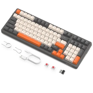 ATTACK SHARK K8 Wireless Mechanical Keyboard, Trip-Mode BT5.0/2.4G/Wired Gaming Keyboard 100 Keys Hot Swappable Red Switches Gasket RGB Keyboard with Number Pad for PC Gamers/Mac/Windows ATTACK SHARK K8 Wireless Mechanical Keyboard, Trip-Mode BT5.0/2.4G/Wired Gaming Keyboard 100 Keys Hot Swappable Red Switches Gasket RGB Keyboard with Number Pad for PC Gamers/Mac/Windows