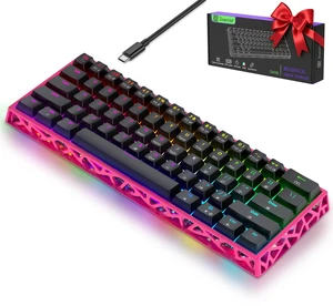 Mechanical Gaming Keyboard Hot Swappable: 60% Mini Wired RGB Backlit NKRO | GK08 61 keys Hollow-Out Case Thocky Sound Portable Keyboard Custom Driver, USB-C Pre-lubed Linear Switches for Laptop/PC/Mac Mechanical Gaming Keyboard Hot Swappable: 60% Mini Wired RGB Backlit NKRO | GK08 61 keys Hollow-Out Case Thocky Sound Portable Keyboard Custom Driver, USB-C Pre-lubed Linear Switches for Laptop/PC/Mac