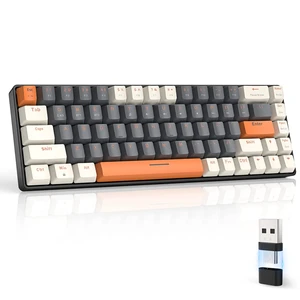 ZIYOU LANG RK68 60% Wireless Mechanical Keyboard, Bluetooth 5.0/2.4Ghz Dual Mode 2-in-1 USB-C Receiver Mini Mechanical Keyboard, Hot Swappable Red Switch Gaming Keyboard for PC/MAC/Laptops ZIYOU LANG RK68 60% Wireless Mechanical Keyboard, Bluetooth 5.0/2.4Ghz Dual Mode 2-in-1 USB-C Receiver Mini Mechanical Keyboard, Hot Swappable Red Switch Gaming Keyboard for PC/MAC/Laptops