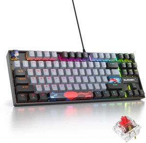 iRoboosta 75% Mechanical Gaming Keyboard with Red Switch, RGB LED Backlit Keyboard Grey, 87 Keys Compact TKL Wired Computer Keyboard for Windows Laptop PC Gamer (87 Dolch) iRoboosta 75% Mechanical Gaming Keyboard with Red Switch, RGB LED Backlit Keyboard Grey, 87 Keys Compact TKL Wired Computer Keyboard for Windows Laptop PC Gamer (87 Dolch)