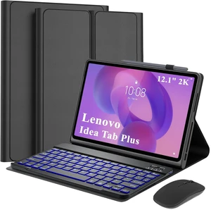 7-Color Backlit Detachable Keyboard Case with Wireless Mouse for Lenovo Idea Tab Plus 12.1 Inch/Tab K12 2025 (TB361FU/TB361ZU), Magnetic Keyboard Cover for with Mouse, 3 Adjustable Angles, Black 7-Color Backlit Detachable Keyboard Case with Wireless Mouse for Lenovo Idea Tab Plus 12.1 Inch/Tab K12 2025 (TB361FU/TB361ZU), Magnetic Keyboard Cover for with Mouse, 3 Adjustable Angles, Black