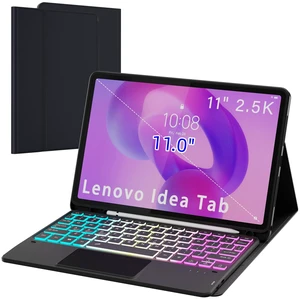 for Lenovo Idea Tab 11-inch 2025 Keyboard Case with Trackpad and Backlit | 7 Colors RGB Backlit, Smart Touchpad, Detachable, Pen Holder, Rechargeable, TPU Protective Book Cover, Portable for Travel