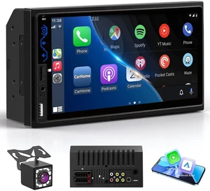 Naifay Double Din Car Stereo with Apple CarPlay and Android Auto | 7inch HD Touchscreen Car Audio Receivers Car Radio with Bluetooth, FM, Mirror Link, Camera, SWC/USB/AUX/TF Naifay Double Din Car Stereo with Apple CarPlay and Android Auto | 7inch HD Touchscreen Car Audio Receivers Car Radio with Bluetooth, FM, Mirror Link, Camera, SWC/USB/AUX/TF