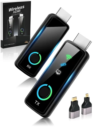 ZOESEEK Wireless HDMI Transmitter and Receiver, 328ft 4K 1080P Plug&Play | 4K decode, 1080P@60Hz output, 5.8G+2.4G dual-band, 0.01s delay, Micro & Mini HDMI adapters included ZOESEEK Wireless HDMI Transmitter and Receiver, 328ft 4K 1080P Plug&Play | 4K decode, 1080P@60Hz output, 5.8G+2.4G dual-band, 0.01s delay, Micro & Mini HDMI adapters included