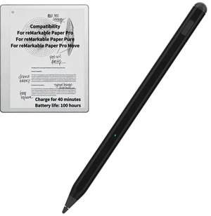 Stylus for reMarkable Paper Pro,Pro Move,Pure Pen with Rear EraserBlack | Active stylus with rear eraser,40min charge for 100hr runtime,4096Level Pressure,autosleep,autooff protection Stylus for reMarkable Paper Pro,Pro Move,Pure Pen with Rear EraserBlack | Active stylus with rear eraser,40min charge for 100hr runtime,4096Level Pressure,autosleep,autooff protection