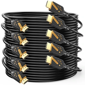 RyzzRooa HDMI 2.0 Cable 10FT, 5-Pack, 18Gbps, 4K@60Hz | Long Reach for Home Theater and Soundbar Runs. Orange-accented for Quick ID. 2K@144Hz, ARC, HDCP2.2. For TV, Projector, PC. RyzzRooa HDMI 2.0 Cable 10FT, 5-Pack, 18Gbps, 4K@60Hz | Long Reach for Home Theater and Soundbar Runs. Orange-accented for Quick ID. 2K@144Hz, ARC, HDCP2.2. For TV, Projector, PC.