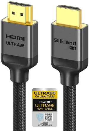 H96 Certified Ultra96 HDMI Cable 6.6FT, 96Gbps HDMI 2.2 Cable 16K | 16K@60hz, 8K@120hz, 4K@240hz High Speed HDMI Cord Braided, FRL, Lip, eARC, HDR10+, HDCP for Home Theater Soundbar PS5 Monitor