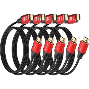 URELEGAN HDMI Cable 6FT 5-Pack Red,4K HDMI 2.0 Cord 6 FT for Home Theater | 18Gbps & 4K@60Hz HDMI ARC Cable for Soundbar,Roku/Apple TV, PS5,Xbox,Projector,Gaming Monitor, Computer-Red Aluminum Housing URELEGAN HDMI Cable 6FT 5-Pack Red,4K HDMI 2.0 Cord 6 FT for Home Theater | 18Gbps & 4K@60Hz HDMI ARC Cable for Soundbar,Roku/Apple TV, PS5,Xbox,Projector,Gaming Monitor, Computer-Red Aluminum Housing