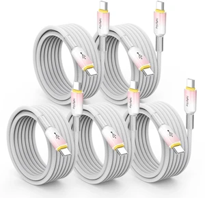 15 FT 5-Pack Super Long USB C Cable, 60W Fast Charging & 480Mbps Data | Pink Gradient Braided for Workshop, Home Theater, Large Rooms & CarPlay, Compatible with iPhone, Samsung, iPad 15 FT 5-Pack Super Long USB C Cable, 60W Fast Charging & 480Mbps Data | Pink Gradient Braided for Workshop, Home Theater, Large Rooms & CarPlay, Compatible with iPhone, Samsung, iPad