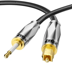 EMK Toslink to Mini Toslink Optical Audio Cable 24K Gold-Plated Digital S/PDIF Fiber Optic Cables for Home Theater,Sound Bar,TVs,Amplifiers,Hi-Fi Systems (49FT/15M) EMK Toslink to Mini Toslink Optical Audio Cable 24K Gold-Plated Digital S/PDIF Fiber Optic Cables for Home Theater,Sound Bar,TVs,Amplifiers,Hi-Fi Systems (49FT/15M)