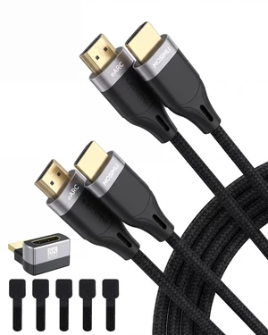 MOSIMLI True ARC/eARC HDMI 2.1 Cable for Soundbar, 20FT 2-Pack | 5.1/7.1 Audio, Lossless Dolby Atmos/DTS:X, No Dropouts. 48Gbps, 8K/4K. 90° Adapter & Ties Included. Ideal for Home Theater MOSIMLI True ARC/eARC HDMI 2.1 Cable for Soundbar, 20FT 2-Pack | 5.1/7.1 Audio, Lossless Dolby Atmos/DTS:X, No Dropouts. 48Gbps, 8K/4K. 90° Adapter & Ties Included. Ideal for Home Theater