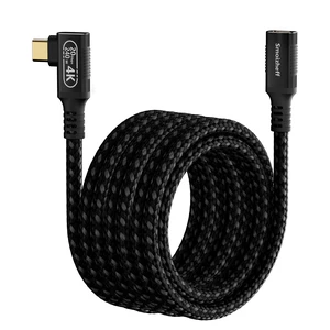 10ft/3m USB-C Extension Cable, 90-Degree Right Angle Design,20Gbps USB 3.2 Gen 2 & 240W PD Charging, 4K@60Hz Video,Nylon Braided Male to Female Extender for Home Theater, Monitor, Laptop, M_acBook. 10ft/3m USB-C Extension Cable, 90-Degree Right Angle Design,20Gbps USB 3.2 Gen 2 & 240W PD Charging, 4K@60Hz Video,Nylon Braided Male to Female Extender for Home Theater, Monitor, Laptop, M_acBook.