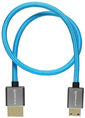 KONDOR BLUE | Mini HDMI (Type C) to Full HDMI (Type A) 2.0 Straight 16" Braided Cable | 4K 60Hz 18Gbps HDR, 3D, Reinforced | for On-Camera Monitors & Recorders + More | Blue KONDOR BLUE | Mini HDMI (Type C) to Full HDMI (Type A) 2.0 Straight 16" Braided Cable | 4K 60Hz 18Gbps HDR, 3D, Reinforced | for On-Camera Monitors & Recorders + More | Blue