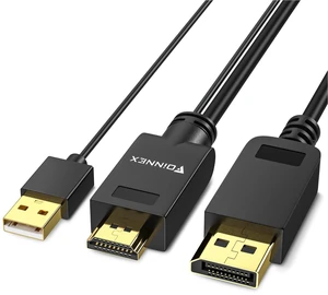 FOINNEX HDMI to DisplayPort Cable 4K, Actvie HDMI to DP Cable Support 4K@60Hz/2K@144Hz, 6.6FT Unidirectional H D M I Source to DP Display for PC, Laptop, AMD, NVIDIA, PS5, Xbox, NS FOINNEX HDMI to DisplayPort Cable 4K, Actvie HDMI to DP Cable Support 4K@60Hz/2K@144Hz, 6.6FT Unidirectional H D M I Source to DP Display for PC, Laptop, AMD, NVIDIA, PS5, Xbox, NS