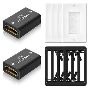 LEENUE Coupler 8K, Female to Female 2.1 HDMI Adapter, HDMI Connector 8K HDR Extender for HDTV @60Hz / 4K@120Hz, Single Gang Cord Hider for TV Home Theater System LEENUE Coupler 8K, Female to Female 2.1 HDMI Adapter, HDMI Connector 8K HDR Extender for HDTV @60Hz / 4K@120Hz, Single Gang Cord Hider for TV Home Theater System