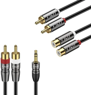 J&D 2 RCA Extension Cable and 3.5 mm to Dual RCA Audio Cable (20 FT) Bundle J&D 2 RCA Extension Cable and 3.5 mm to Dual RCA Audio Cable (20 FT) Bundle