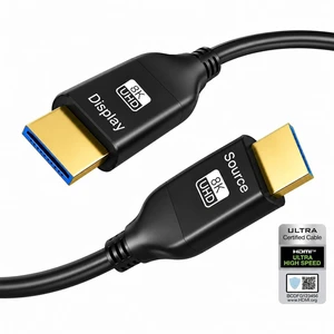 Asnish 8K Fiber Optic HDMI 2.1 Cable 100ft Ultra High-Speed 48Gbps | Slim flexible HDMI cable supporting 8K@60Hz, 4K@120Hz, HDR, eARC, ARC, HDCP 2.2 for PS5, TVs, projectors and more.