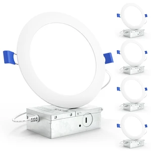 Sunco 4 Pack 6 Inch Canless LED Ultra-Slim Recessed Light, 14W-100W | 1200LM, 5000K Daylight, Dimmable, with Junction Box, Wafer Thin Canless Recessed Downlights for Low Ceilings Indoors Sunco 4 Pack 6 Inch Canless LED Ultra-Slim Recessed Light, 14W-100W | 1200LM, 5000K Daylight, Dimmable, with Junction Box, Wafer Thin Canless Recessed Downlights for Low Ceilings Indoors