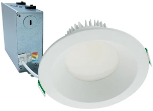 HALO LCR 8 inch Recessed Smooth Canless LED Downlight, 5000 Lumens, 6CCT | 2700K-6500K selectable CCT; dim with residential or commercial dimmers; Wet location listed for showers & protected ceilings