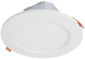 HALO 6" 900LM Canless LED Downlight 5CCT w/Attached JBOX, Dimmable | Fast install w/integrated JBOXno separate electrical box. 900 lumens, 5-CCT selectable for any room. HALO 6" 900LM Canless LED Downlight 5CCT w/Attached JBOX, Dimmable | Fast install w/integrated JBOXno separate electrical box. 900 lumens, 5-CCT selectable for any room.