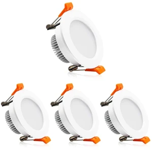 2 Inch LED Downlight, Recessed Lighting Dimmable Ceiling Light, 3W, 5500K Daylight White, CRI80 with LED Driver(35W Halogen Equivalent), 4 Pack