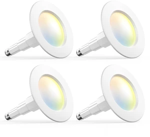 Amico 5/6 Inch Adjustable LED Recessed Lights, 4 Pack, 5CCT Can Lights | 12W=100W, 950LM, 2700K/3000K/4000K/5000K/6000K Selectable, Dimmable, IC & Damp Rated, Retrofit Installation, ETL & FCC