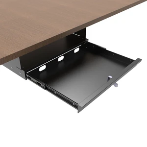 QiaoYoubang 17-inch-wide Lockable Under-Desk Pull-Out Drawer | 1.9 High Office Storage Organizer with Cable Management for Standing Desks with a Crossbar less than 3.2" High, 12 Inch Deep QiaoYoubang 17-inch-wide Lockable Under-Desk Pull-Out Drawer | 1.9 High Office Storage Organizer with Cable Management for Standing Desks with a Crossbar less than 3.2" High, 12 Inch Deep