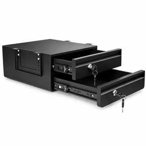POPMOON 14" D 2Tier Under Desk Drawer Lockable Pull Out Storage Organizer | Metal Under Table Drawer with Lock & Key, Adjustable Height Under Desk Drawer Slide Out Smooth Slide Rails, Tier Hold 33 lbs POPMOON 14" D 2Tier Under Desk Drawer Lockable Pull Out Storage Organizer | Metal Under Table Drawer with Lock & Key, Adjustable Height Under Desk Drawer Slide Out Smooth Slide Rails, Tier Hold 33 lbs