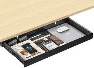 ERGO COLLECT Under Desk Drawer,20.1 inch Carbon Steel Slide-Out Under Table Storage Organizer With Full Extension Ball-Bearing Slides,Undermount Drawer For Standing Desk & Home Office,Black ERGO COLLECT Under Desk Drawer,20.1 inch Carbon Steel Slide-Out Under Table Storage Organizer With Full Extension Ball-Bearing Slides,Undermount Drawer For Standing Desk & Home Office,Black