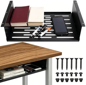 MARNNOU 17.5" X 12" Under Desk Storage Shelf Drawer for Office Tables | Metal under desk organizer, black rust-proof coating, large storage capacity, and easy installation MARNNOU 17.5" X 12" Under Desk Storage Shelf Drawer for Office Tables | Metal under desk organizer, black rust-proof coating, large storage capacity, and easy installation