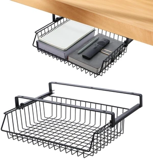 Under Desk Drawer, Slide Out Design,No Drill Metal Under Desk Cable Management, Storage Shelf Tray Basket Under Table Drawer Organizer for Office, Home, Workspace, Cabinet Under Desk Drawer, Slide Out Design,No Drill Metal Under Desk Cable Management, Storage Shelf Tray Basket Under Table Drawer Organizer for Office, Home, Workspace, Cabinet