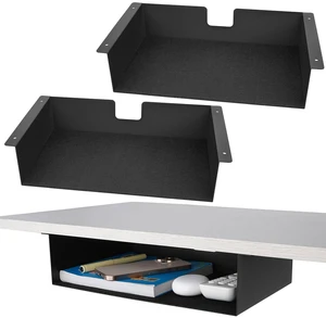 Neiteli 2 Pack Under Desk Shelf - 13 Inch Under Desk Storage Shelf, Metal -Under Desk Organizer - Under Shelf Storage for Office Tables & Workstations Neiteli 2 Pack Under Desk Shelf - 13 Inch Under Desk Storage Shelf, Metal -Under Desk Organizer - Under Shelf Storage for Office Tables & Workstations