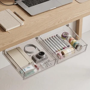 Gurwen Under Desk Drawer, Adhesive Slide Out Organizer 2 Pack Large | No Drill Hidden Storage, Quiet Slide, 25° Tilt Design, Quick Access, Heavy Load, Save Desktop Space, for Home Office & School Gurwen Under Desk Drawer, Adhesive Slide Out Organizer 2 Pack Large | No Drill Hidden Storage, Quiet Slide, 25° Tilt Design, Quick Access, Heavy Load, Save Desktop Space, for Home Office & School