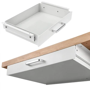 GOME Under Desk Pull-Out Drawer - Storage Organizer Office Mounted, Easy Slide-Out Pencil Drawer for Saving Space, Desk Storage Ideal for Sit-Stand Workstation (Without support bar under desk) GOME Under Desk Pull-Out Drawer - Storage Organizer Office Mounted, Easy Slide-Out Pencil Drawer for Saving Space, Desk Storage Ideal for Sit-Stand Workstation (Without support bar under desk)