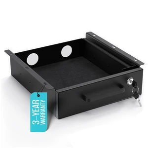 Under Desk Drawer Slide-Out Lockable Metal Storage Drawer with Cable Management for Office & Home (Single, Non-Bracketed) Under Desk Drawer Slide-Out Lockable Metal Storage Drawer with Cable Management for Office & Home (Single, Non-Bracketed)