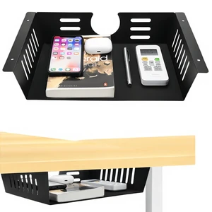Neiteli 2 Pack Under Desk Shelf-Metal -Black Under Shelf Storage for Office Tables & Workstations13Inch Neiteli 2 Pack Under Desk Shelf-Metal -Black Under Shelf Storage for Office Tables & Workstations13Inch