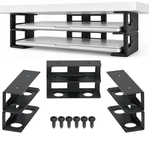 Dual Tier Under Desk Laptop Mount | Holder for MacBook Pro, Surface, Tablets, Up to 1.18 inch Thick, Anti-Scratch Silicone Pads, Screw-on Installation Dual Tier Under Desk Laptop Mount | Holder for MacBook Pro, Surface, Tablets, Up to 1.18 inch Thick, Anti-Scratch Silicone Pads, Screw-on Installation