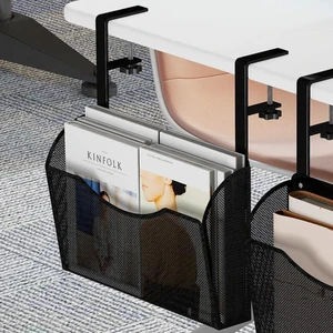 INLDY Under Desk Drawer, Desk Side Storage, Hanging Desks Organizer, Clamp On Mesh Metal Desks Organizer for Office and Home (Black) INLDY Under Desk Drawer, Desk Side Storage, Hanging Desks Organizer, Clamp On Mesh Metal Desks Organizer for Office and Home (Black)