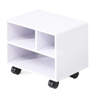 FITUEYES Printer Stand Under Desk, Small Wood Mobile Printer Table, White | Work Cart on Removable Casters, with 3 Storage Organizer Compartments for Home Office, 15.7 in. W x 11.8 in. D x 13.8 in. H FITUEYES Printer Stand Under Desk, Small Wood Mobile Printer Table, White | Work Cart on Removable Casters, with 3 Storage Organizer Compartments for Home Office, 15.7 in. W x 11.8 in. D x 13.8 in. H